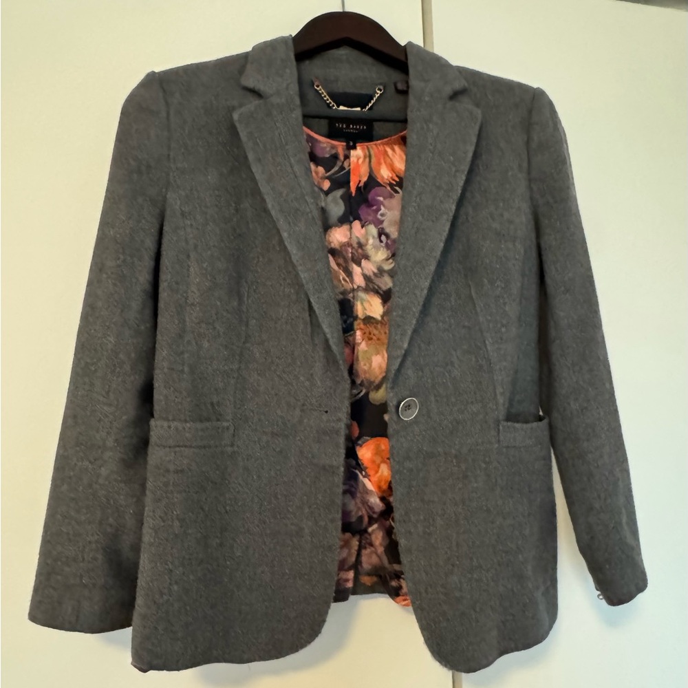 Ted Baker Grey Suit with Floral Lining